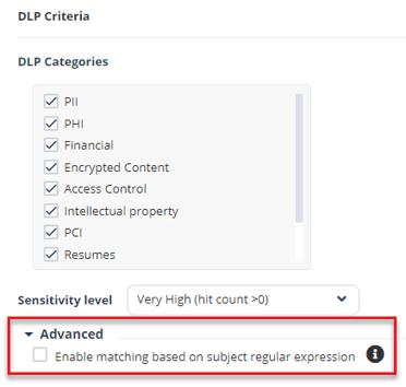 DLP-Subject-Regular-Expression
