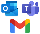 Outlook Teams Gmail Logos