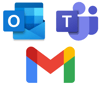 Outlook Teams Gmail Logos